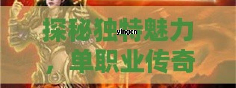 探秘独特魅力，单职业传奇网站的别样游戏世界